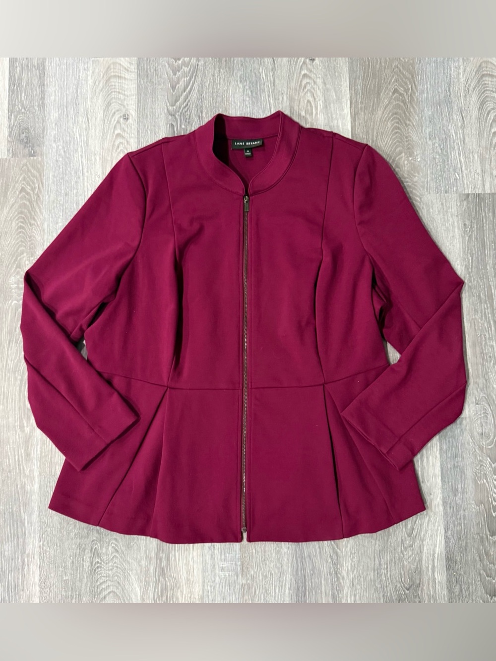 Lane Bryant Women's Plum Zip Peplum Blazer